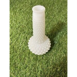 Vintage‎ Milk Glass Hobnail Bud Vase White 6.5" Fenton Style Textured Decor